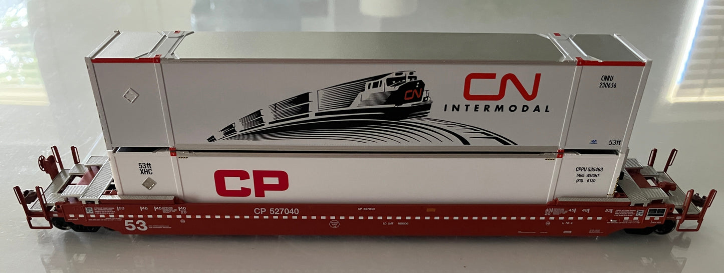 R401001 Rapido Gunderson Husky-Stack w/2 Containers, Canadian Pacific #527040