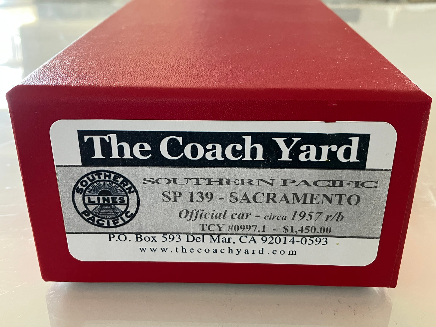 CY-0997.1 Southern Pacific #139 "Sacramento" Official Car, Two-Tone Gray (2024 Release)