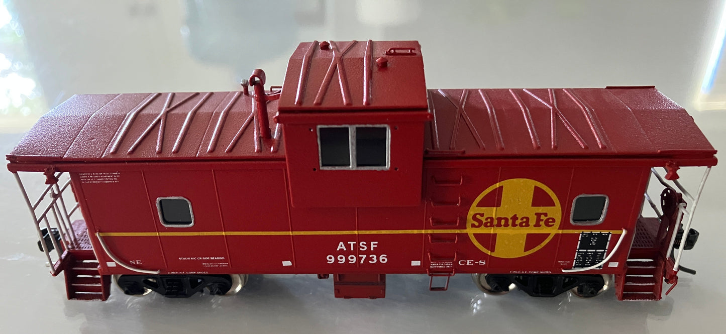 OMI-1112 HO ATSF CE-8 Wide Vision Caboose #999736 (Custom Painted)