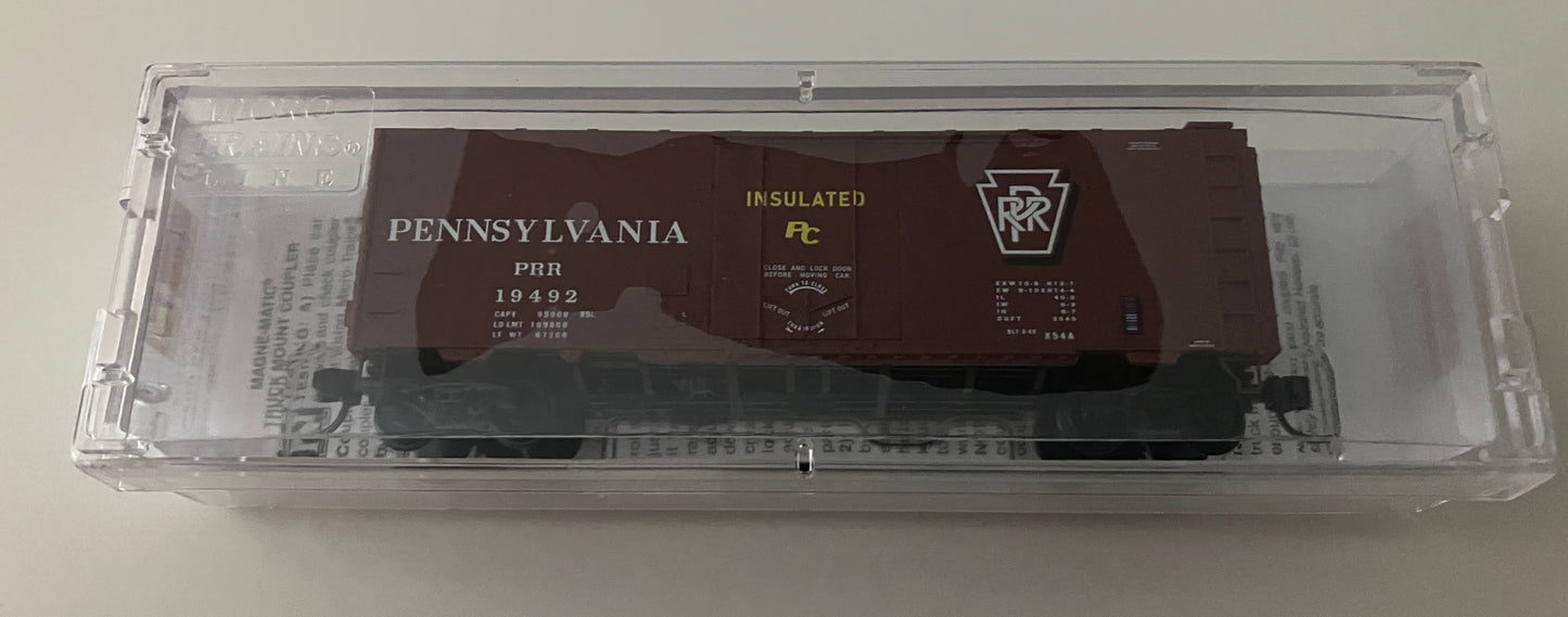 N-SCALE - MT-021-00-610 Micro Trains 40' Insulated Plug Box Car, Pennsylvania RR #19492