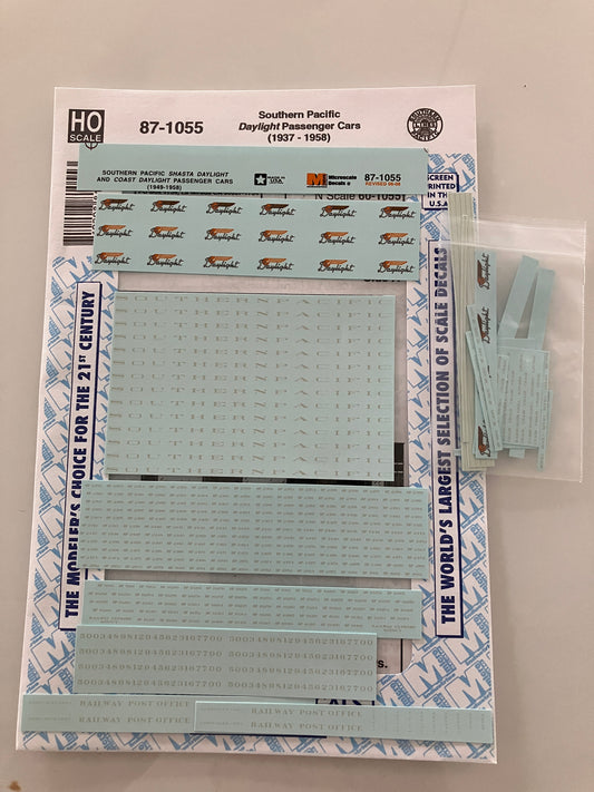 MC87-1055 Microscale Water-slide Decals for Southern Pacific "Daylight" Passenger Cars